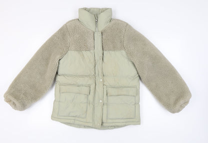 Weekend Vibes Women's Beige Puffer Jacket Size 8