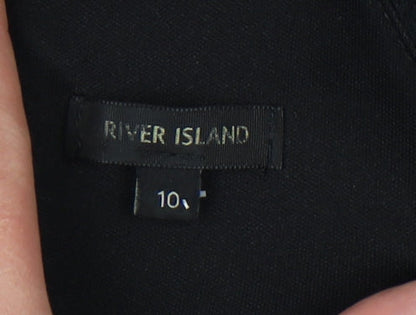 River Island Women's Black High Neck Dress Size 10