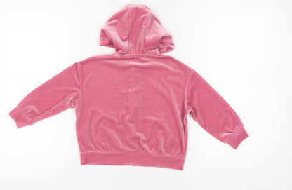 Very Girls Pink Velour Full Zip Hoodie, Size 3 Years
