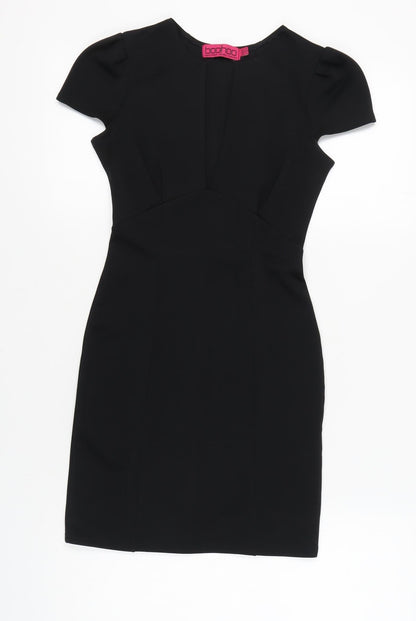 Boohoo Women's Black Sheath Dress, Size 6, Perfect for Parties