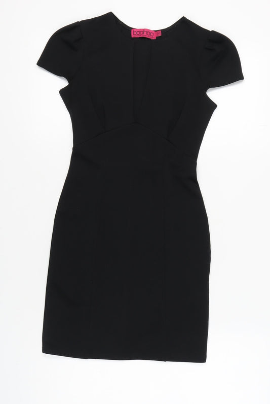 Boohoo Women's Black Sheath Dress, Size 6, Perfect for Parties