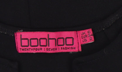 Boohoo Women's Black Sheath Dress, Size 6, Perfect for Parties