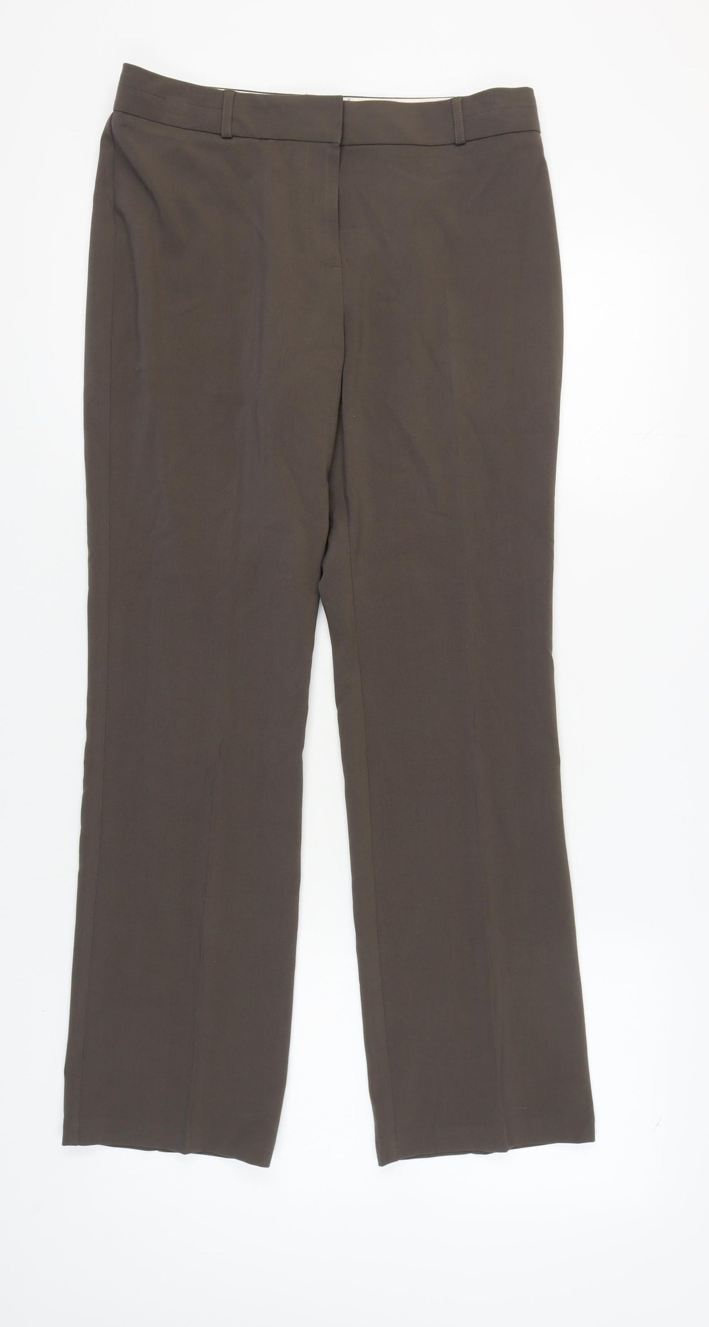 Marks and Spencer Men's Brown Straight Trousers - Size 12