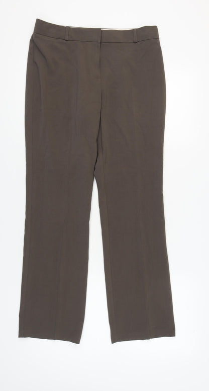 Marks and Spencer Men's Brown Straight Trousers - Size 12