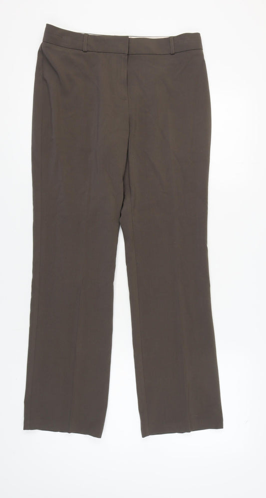 Marks and Spencer Men's Brown Straight Trousers - Size 12