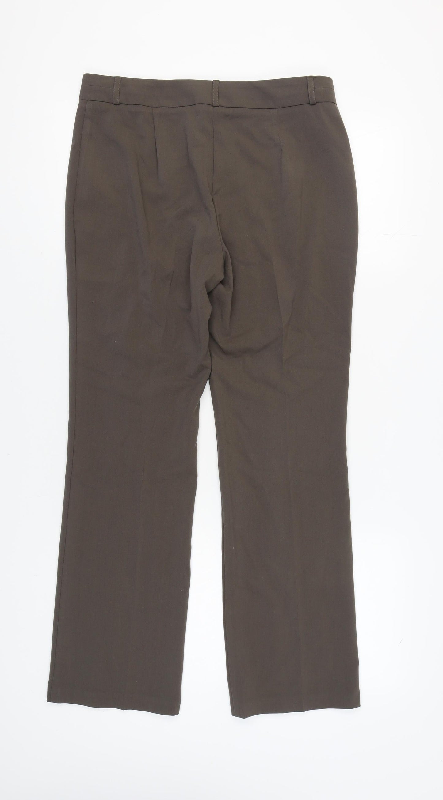 Marks and Spencer Men's Brown Straight Trousers - Size 12