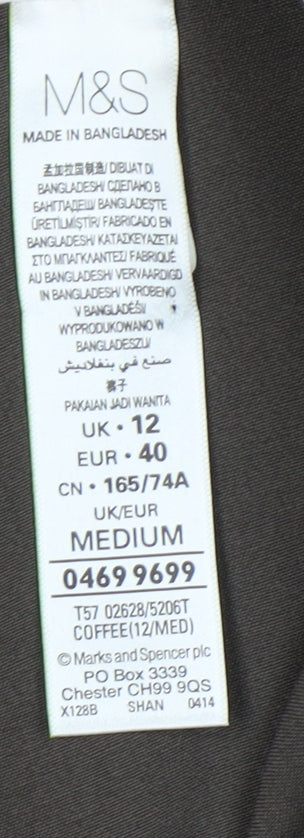 Marks and Spencer Men's Brown Straight Trousers - Size 12