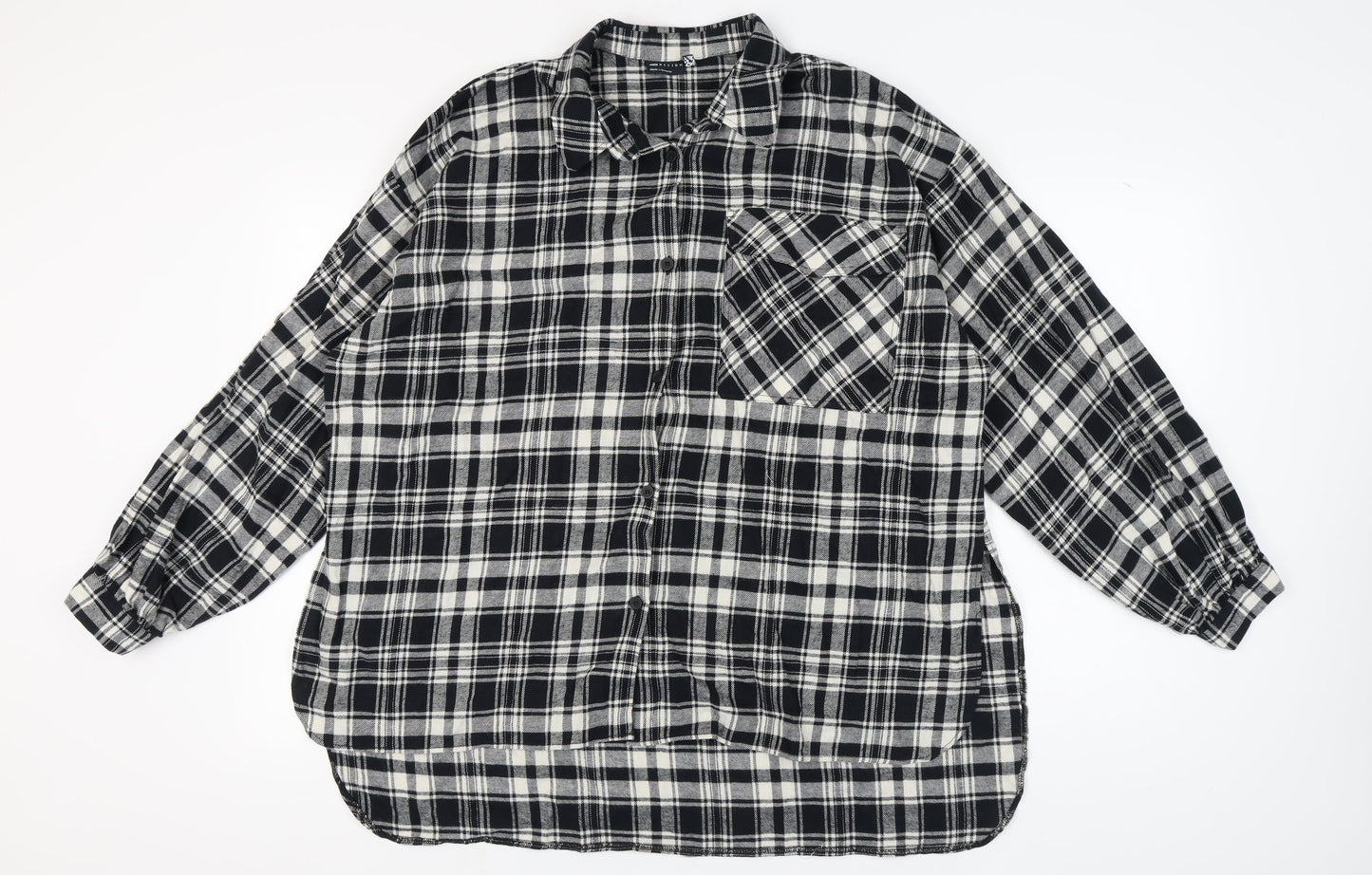 Womens UK Size 16 ASOS DESIGN Black Basic Button-Up