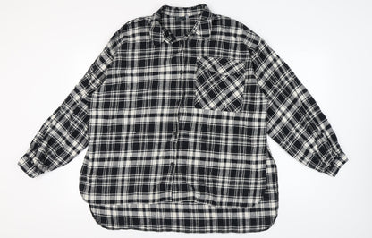 Womens UK Size 16 ASOS DESIGN Black Basic Button-Up