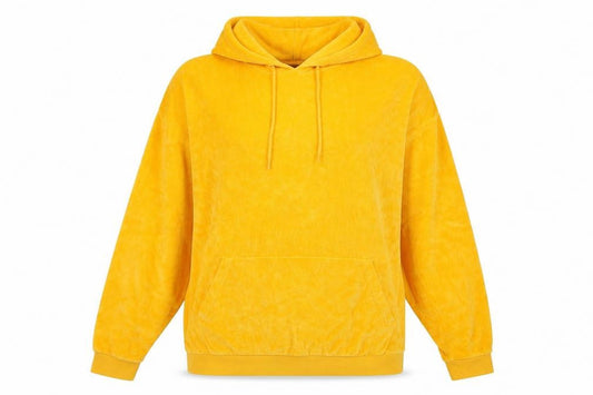 Front view of ASOS Yellow unisex pullover hoodie l casual stylish