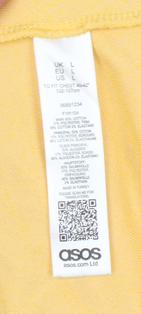 Unisex Adults UK Size L ASOS Yellow Pullover Hoodie