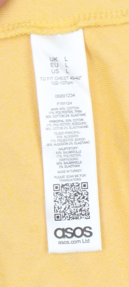 Unisex Adults UK Size L ASOS Yellow Pullover Hoodie