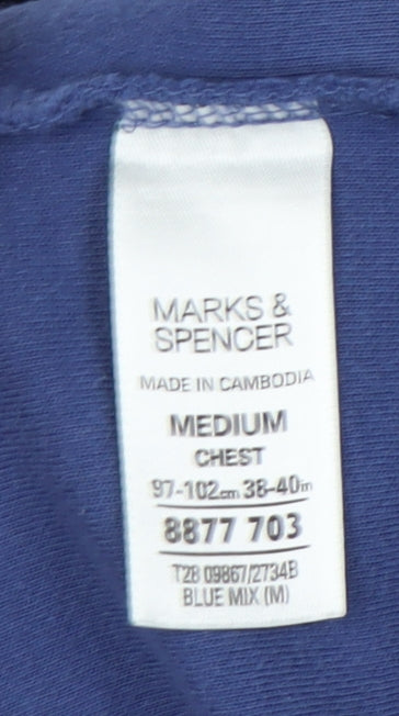 Mens UK Size M Marks and Spencer Blue Full Zip