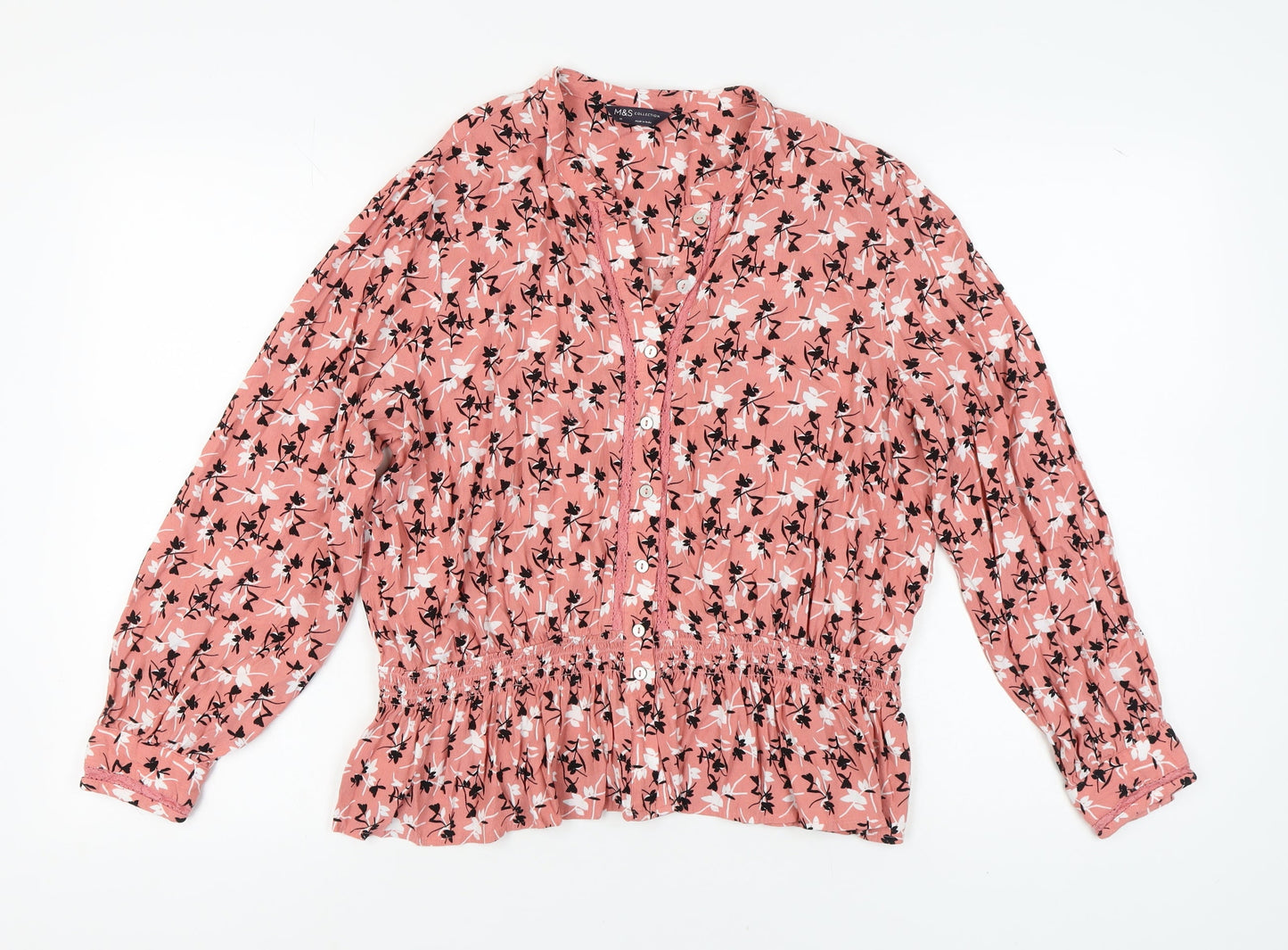 Womens UK Size 18 Marks and Spencer Pink Basic Blouse