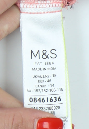 Womens UK Size 18 Marks and Spencer Pink Basic Blouse