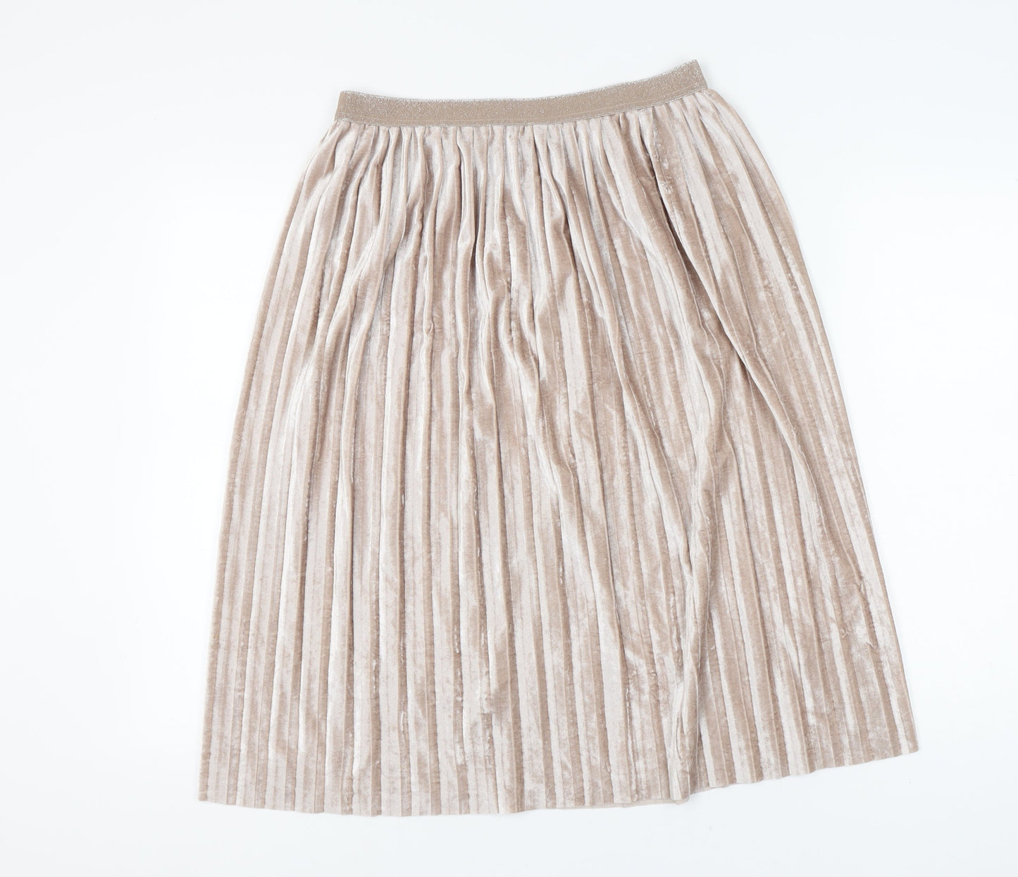 Marks and Spencer Women's Beige Pleated Midi Skirt UK 12