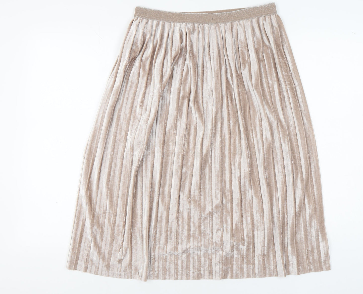 Marks and Spencer Women's Beige Pleated Midi Skirt UK 12