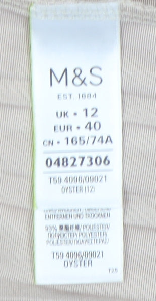 Marks and Spencer Women's Beige Pleated Midi Skirt UK 12