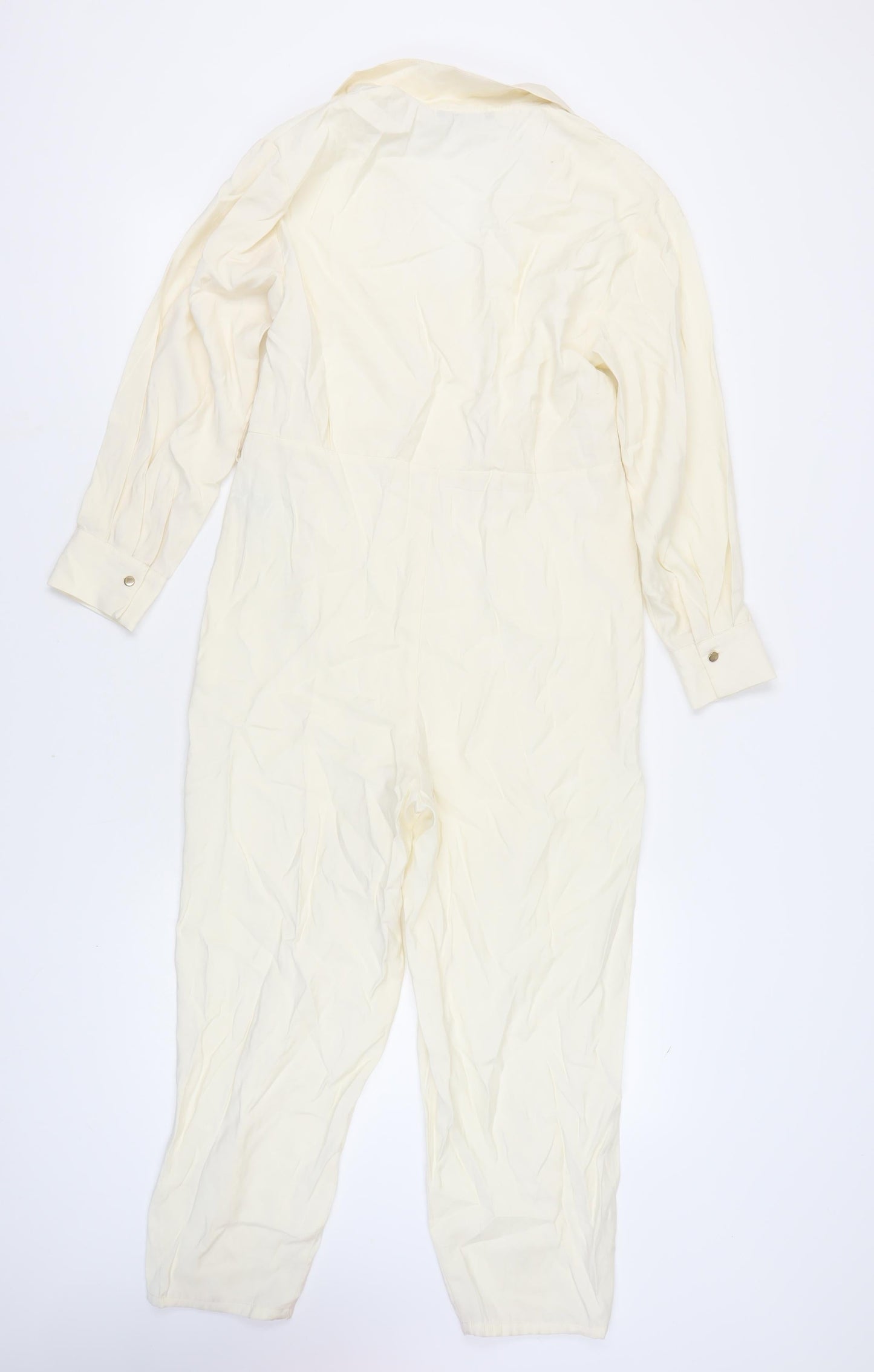 Zara Women's Ivory Jumpsuit, Size S, Collared Style