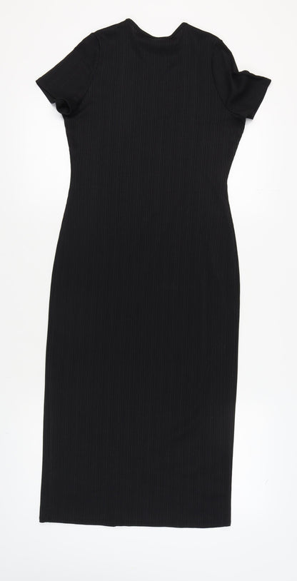 River Island Women's Black Bodycon Midi Dress, Size 12