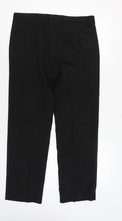 Marks & Spencer Men's Black Regular Fit Trousers