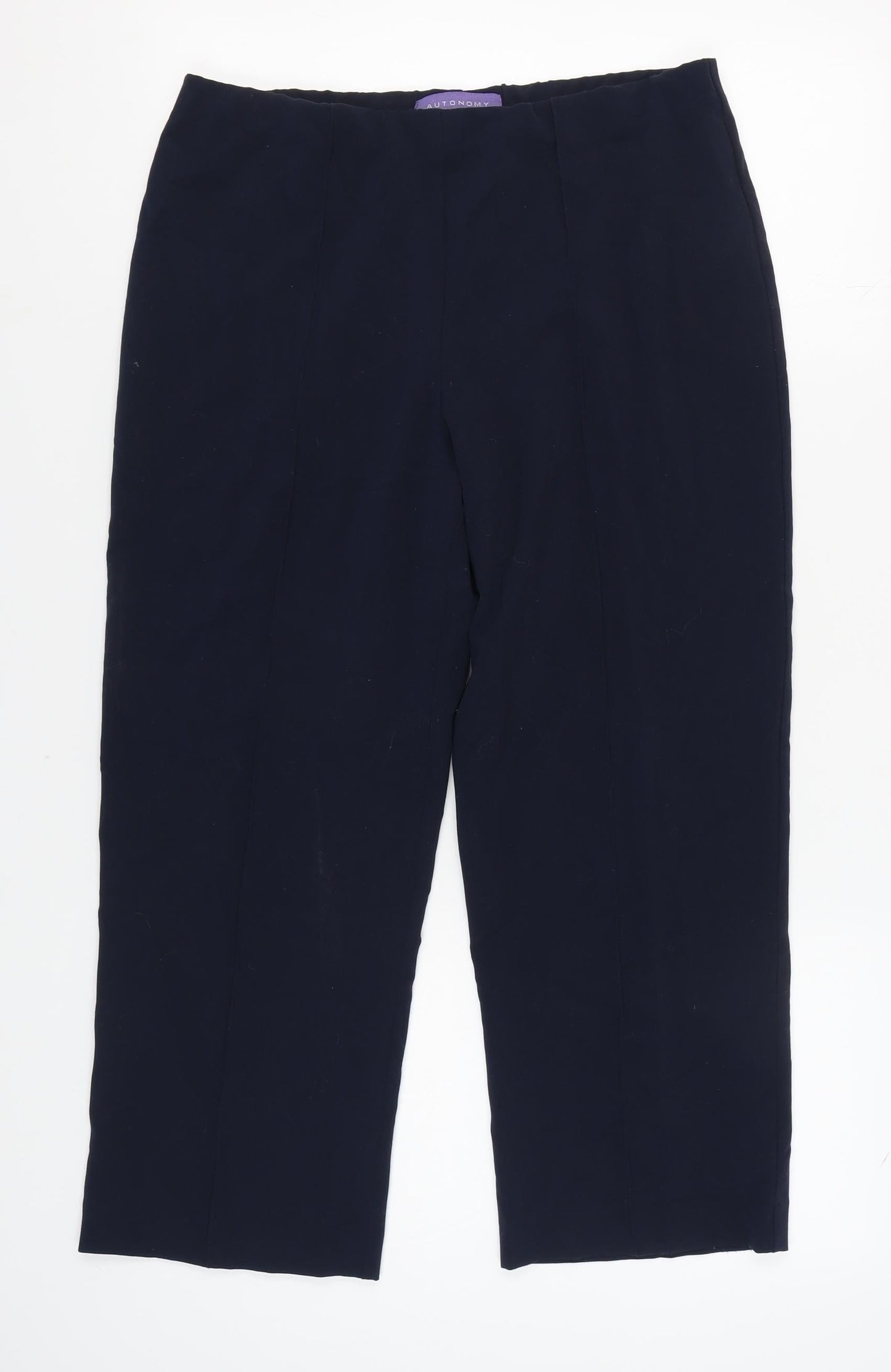 Autonomy Women's Black Straight Leg Trousers, Size 14