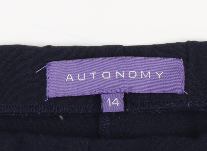 Autonomy Women's Black Straight Leg Trousers, Size 14