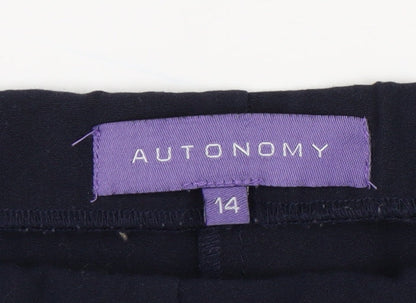 Autonomy Women's Black Straight Leg Trousers, Size 14