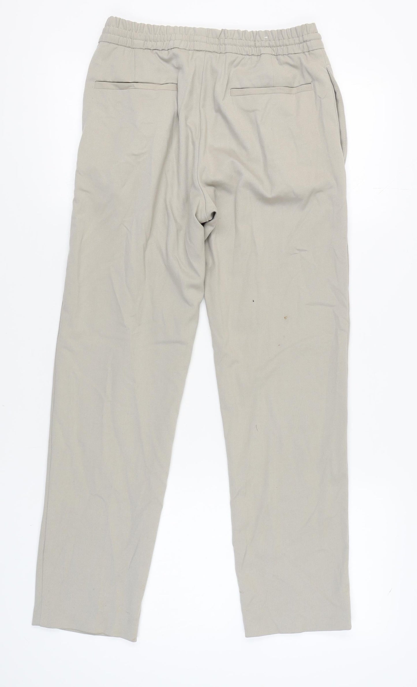 Womens UK Size S Zara Relaxed Fit Jogger Beige Trousers