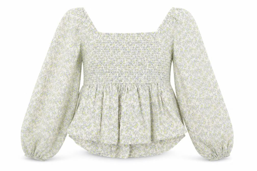 Front view of Next girls’ floral cropped blouse - multicoloured, 15 years