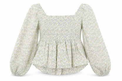 Front view of Next girls’ floral cropped blouse - multicoloured, 15 years