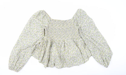 Next Girls Floral Cropped Blouse - Multicoloured, 15 Years