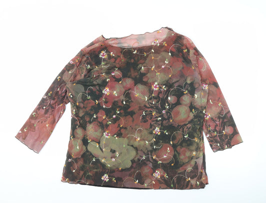 Alexara Women's Multicoloured Floral Blouse, XL, Embroidered