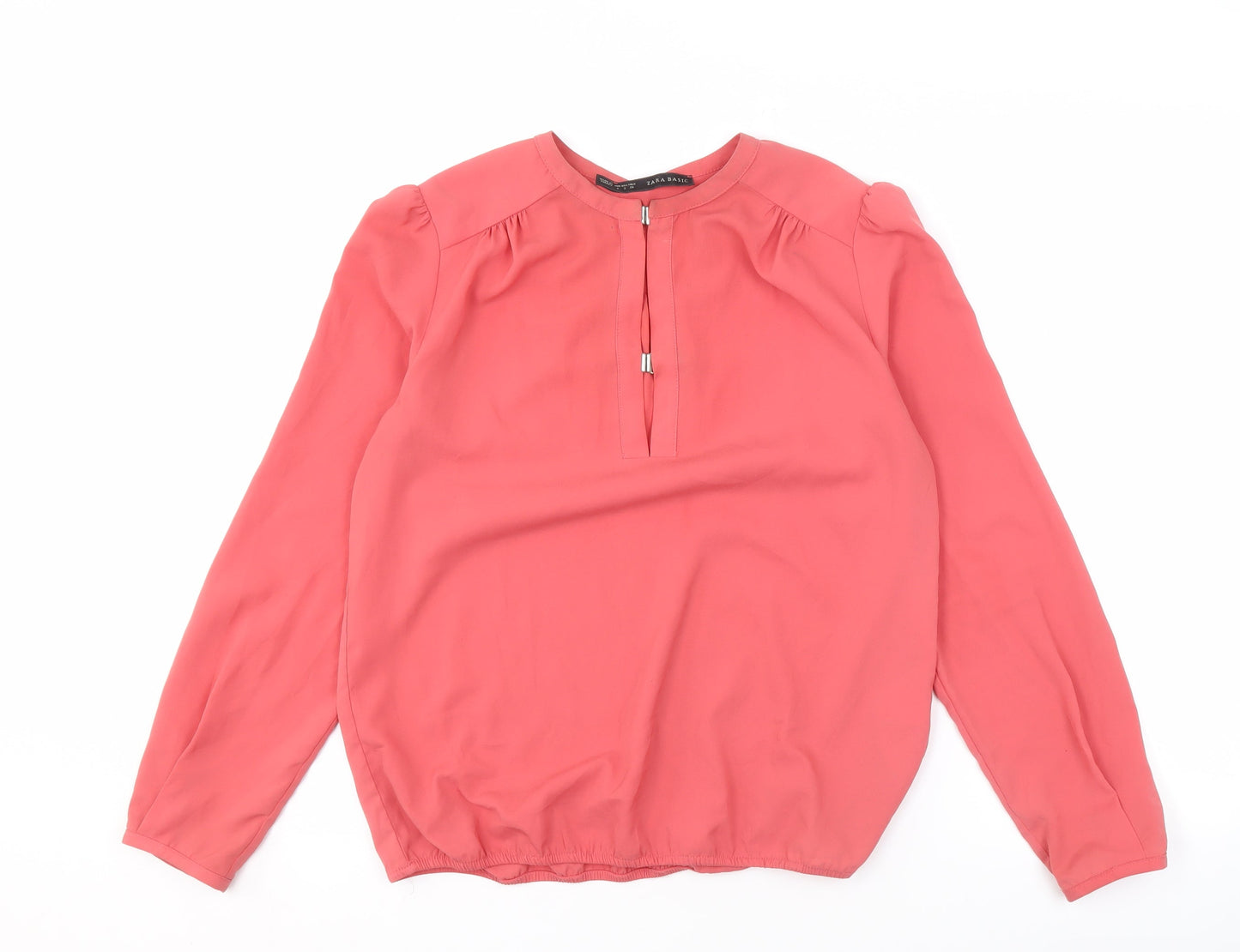 Womens UK Size S Zara Basic Red Basic Blouse