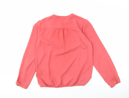 Womens UK Size S Zara Basic Red Basic Blouse