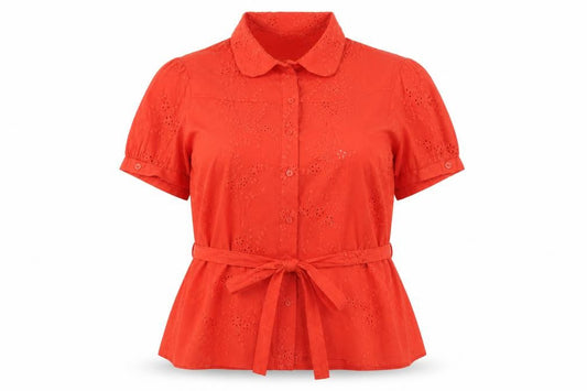 Womens UK Size 16 Debenhams Red Basic Blouse