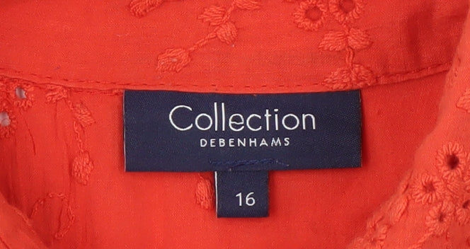 Womens UK Size 16 Debenhams Red Basic Blouse