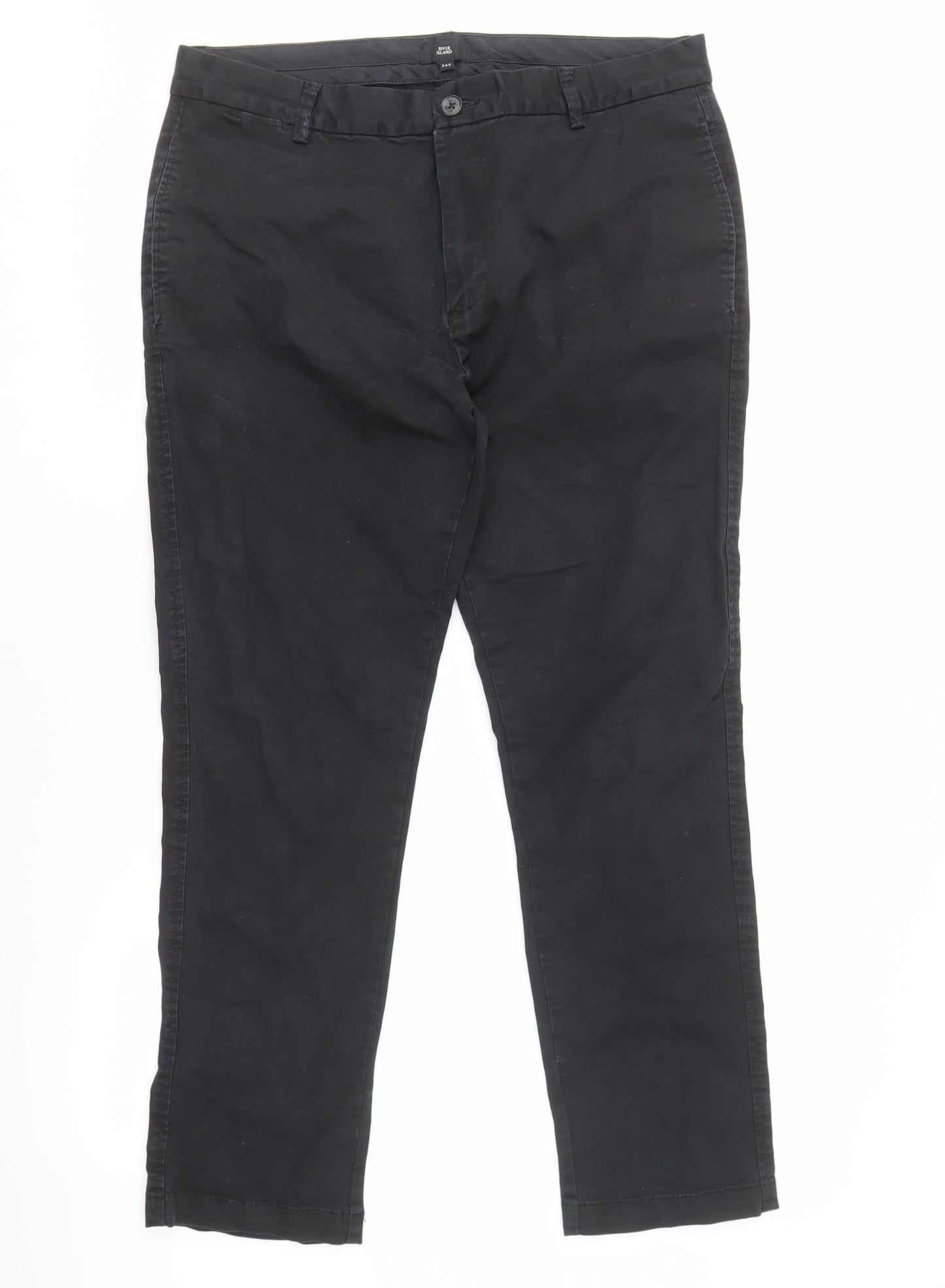 River Island Men's Black Slim Chino Trousers