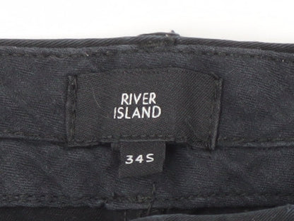 River Island Men's Black Slim Chino Trousers