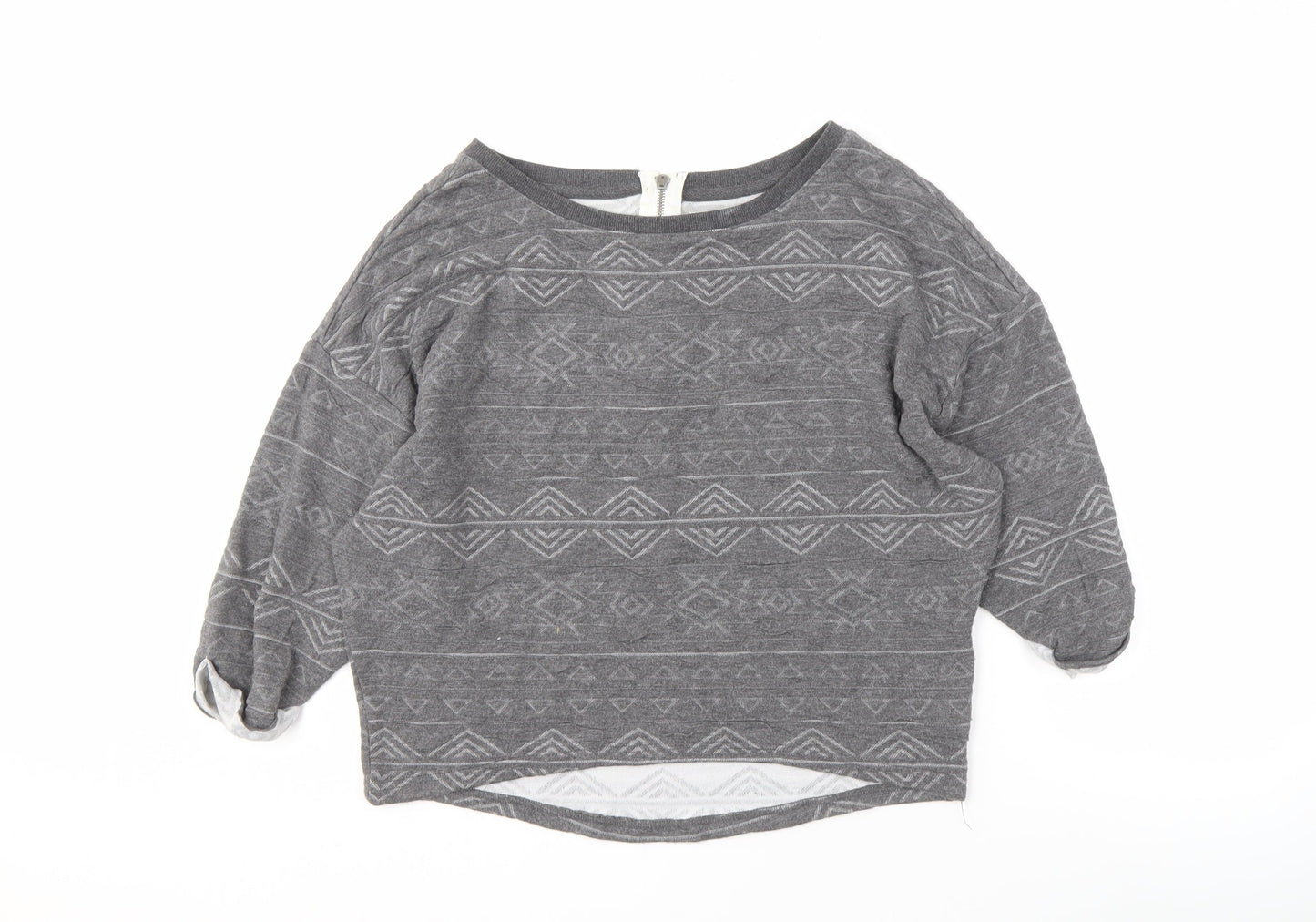 ONLY Women’s Grey Geometric Sweatshirt, M, Casual