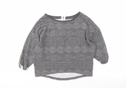 ONLY Women’s Grey Geometric Sweatshirt, M, Casual
