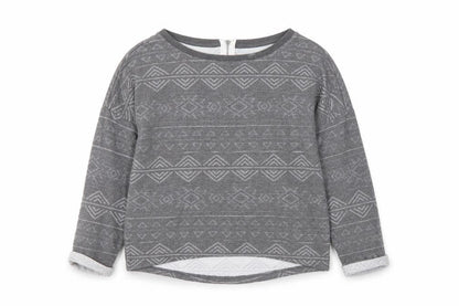 Front view of Only Women’s Grey Geometric Sweatshirt, M, Casual