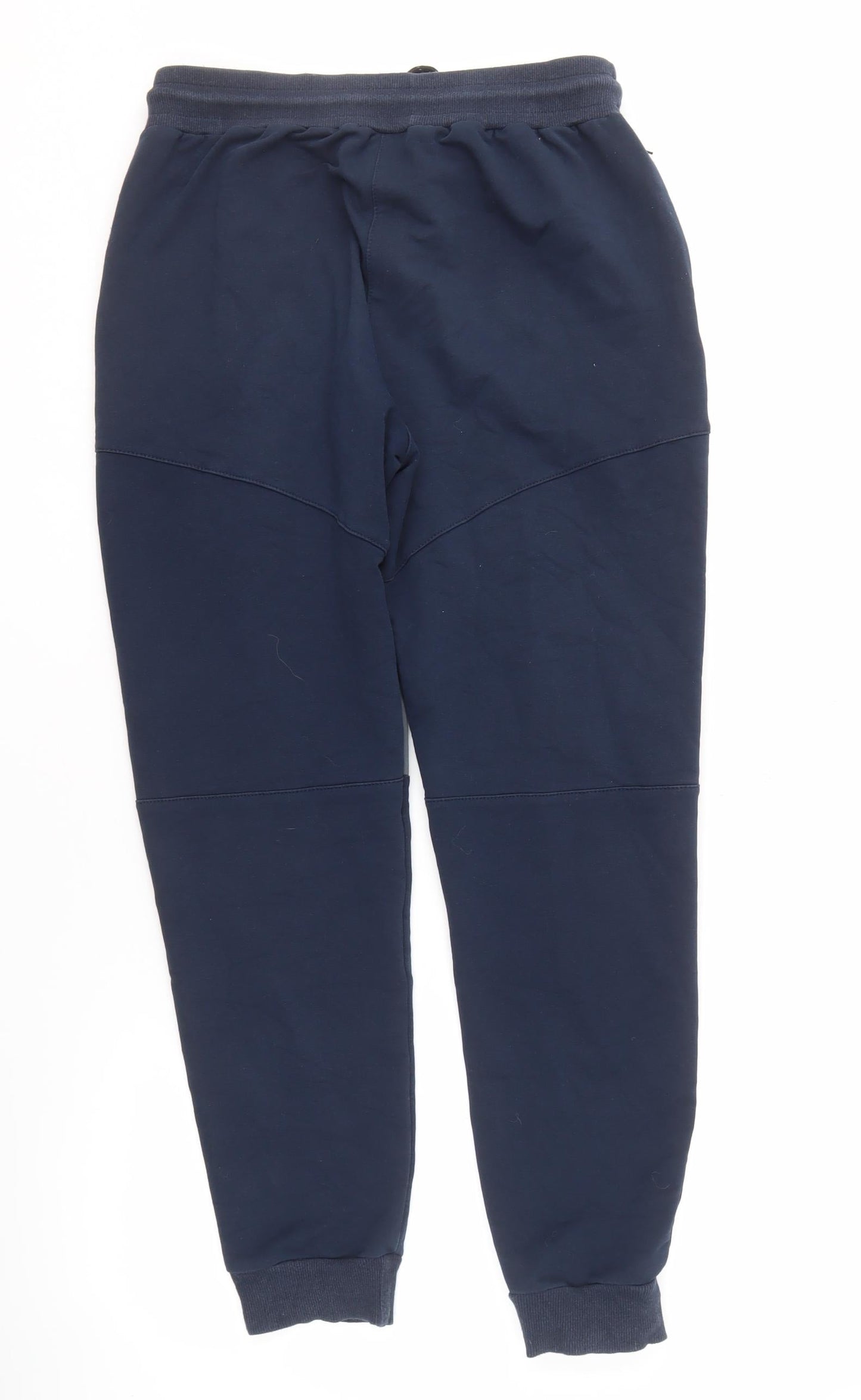 Men's Blue Jogger Trousers, M, Cotton Blend, Elastic Waist