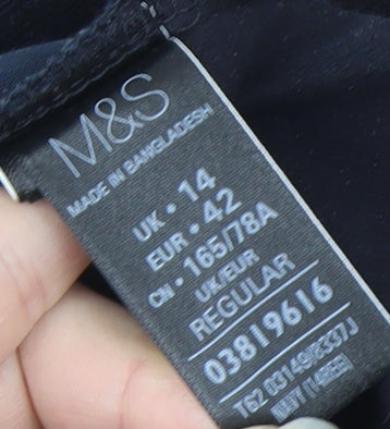Womens UK Size 14 Marks and Spencer Regular Fit  Black Trousers