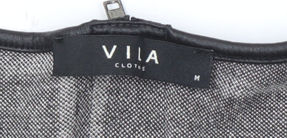 Womens UK Size M VILA Black Basic T-Shirt