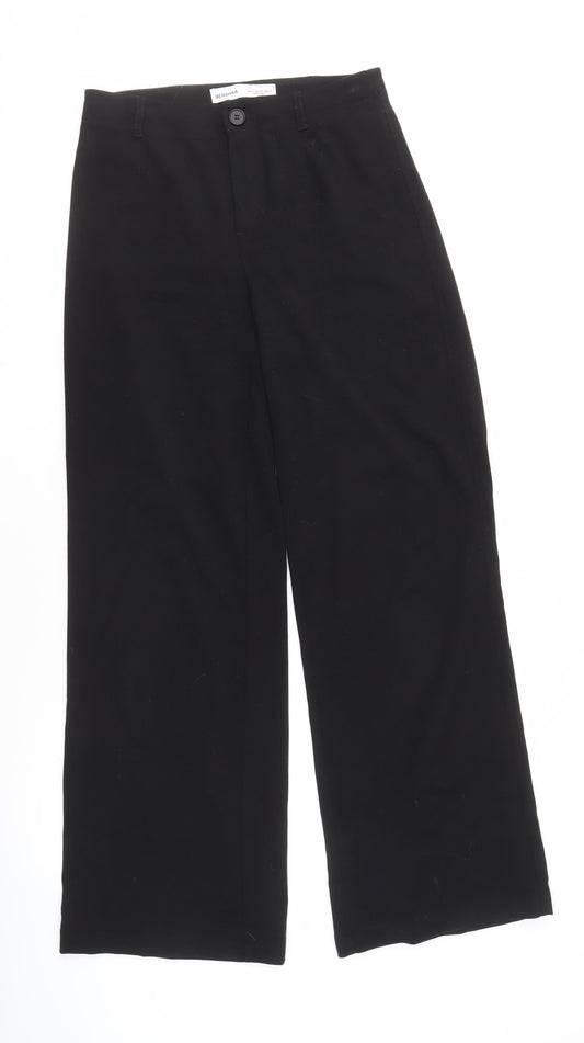 Bershka Women's Black Straight Trousers Size 12
