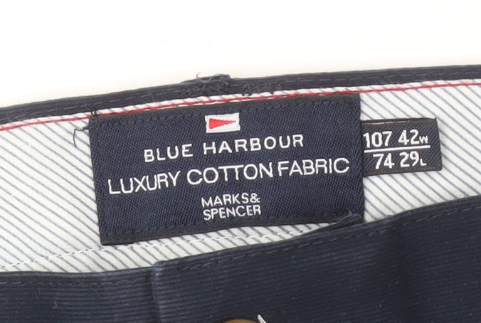 Marks and Spencer Men's Blue Trousers Size 42 XL