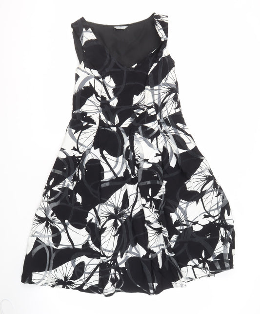 Per Una Women's Black & White Floral Dress Size 12