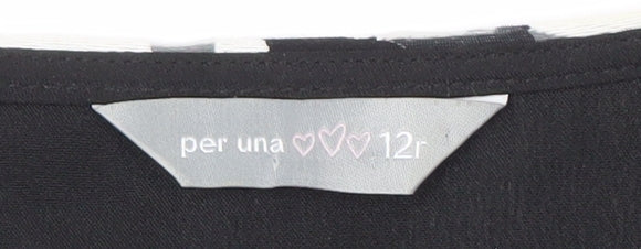 Per Una Women's Black & White Floral Dress Size 12