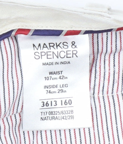 Marks and Spencer Men's Ivory Trousers 42W 29L